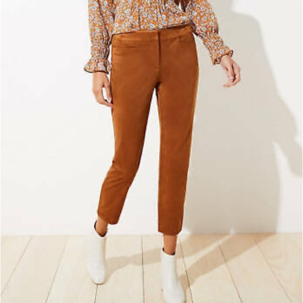 LOFT Petites Slim Faux Suede Pants